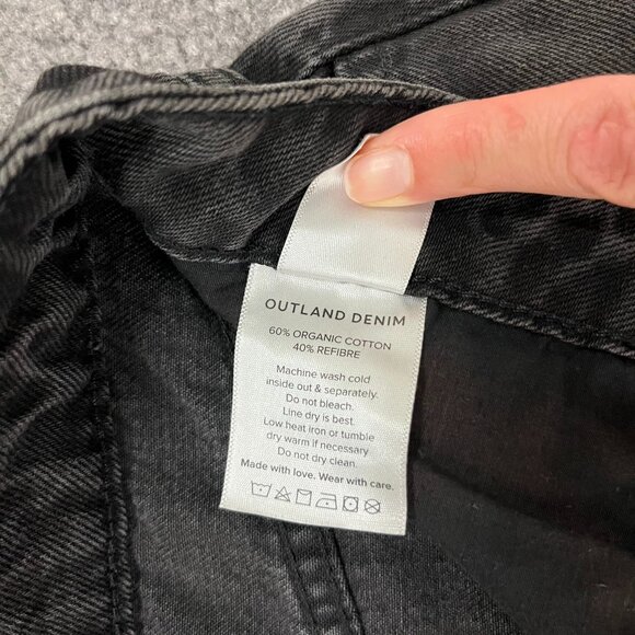 Outland Denim | NWOT Annie High Classic Aged Black Jean Shorts, size 28 - Picture 11 of 12